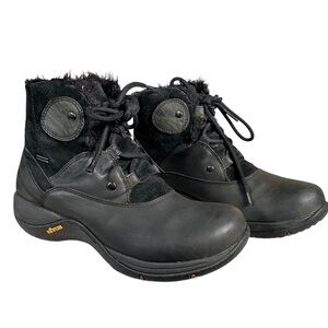DANKSO Candice Waterproof Nubuck Leather Faux Fur Lined Ankle Boots